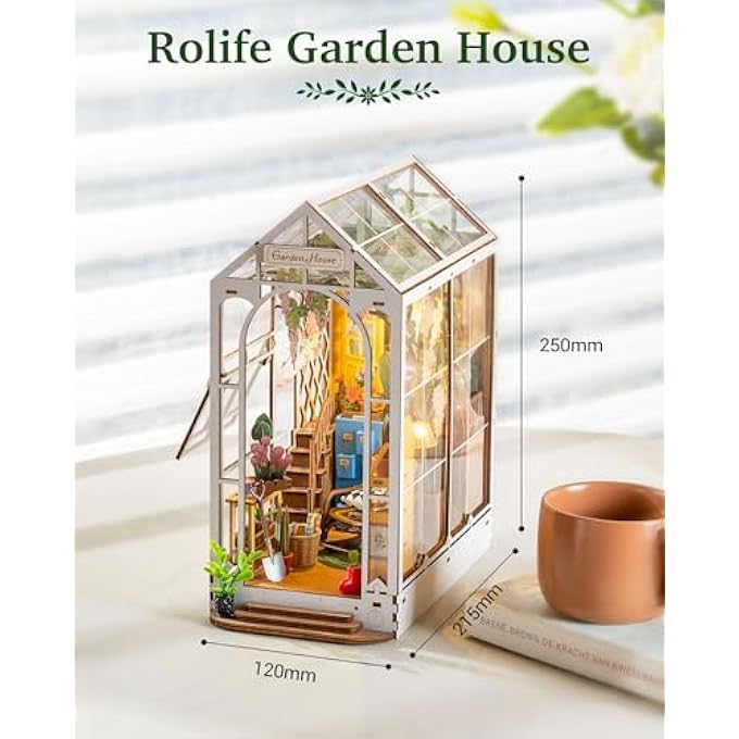 BOOK NOOK KITS FOR ADULTS DIY MINIATURE KIT WITH LIGHT FOR DESK LIBRARY BOOKSHELF DECORATION 3D WOODEN PUZZLE GREENHOUSE BOOKNOOK MODEL KITS FOR ADULTS TO BUILD GIFTS FOR WOMEN - Image 3